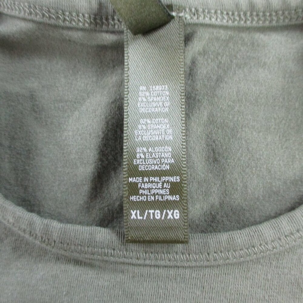 SKIMS T Shirt Womens XL Army Green Vintage Cropped Long Sleeve NWT - Picture 5 of 7